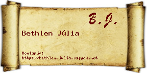 Bethlen Júlia névjegykártya