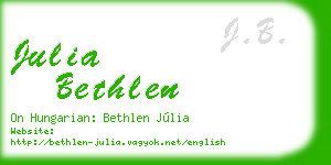 julia bethlen business card
